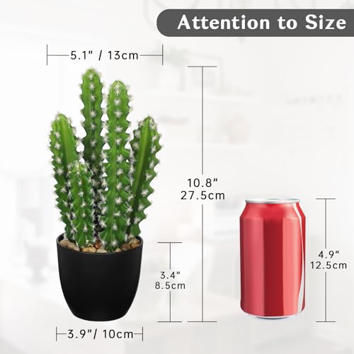 Oairse Artificial Cactus Plants 10.8" Small Faux Cactus Plants Indoor Fake Desert Cacti Succulents Plants Artificial Plant Indoor with Pot Cactus Decorations for Home Decor Office Desk Tabletop Shelf - size: SUP_169
