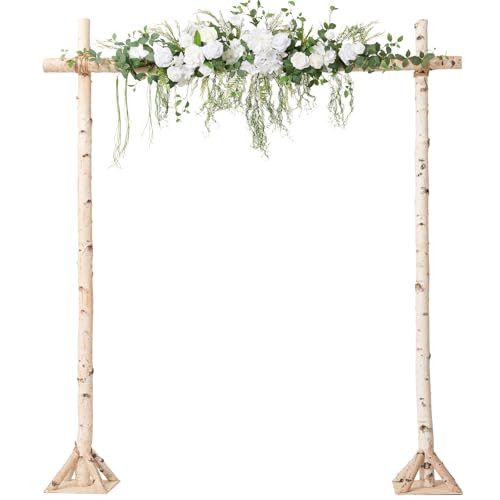 Ling's moment Wedding Arch Flowers - 6.5FT Floral Garland for Ceremony Arbor Backdrop Decoration - Artificial Rose Floral Swag for Sweetheart Table Birthday Party, Baby Shower, Lily White - color: Wht-lily White