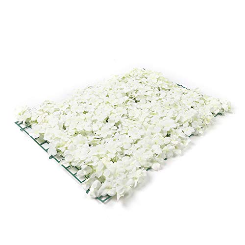 10Pcs 16"x 24" Artificial Flower Wall Panels,Flower Wall Mat Silk Flower Panels for Outdoor Garden Backyard Fence Fence Privacy Screen and Indoor Wall Decor (10Pcs White) - color: 10Pcs White