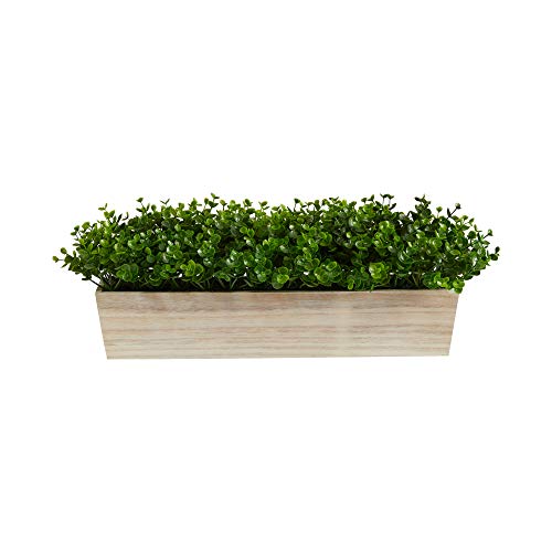 19in. Eucalyptus Artificial Plant in Decorative Planter - size: 19 in. W x 5 in. D x 8 in. H