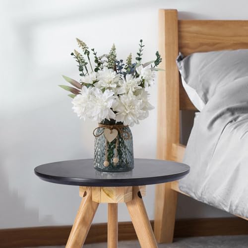 Leftover Fake Flowers in Vase,White Artificial Flowers Centerpieces for Tables,Fake Plant and Faux Flowers for Vase,Silk Flower Arrangements for Home Decor Living Room,Coffee Table Decor - color: White