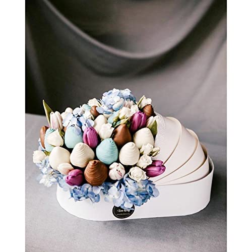 UNIKPACKAGING Premium Quality European Style Gender Reveal Gift Basket, Its a Boy/Girl Floral Box for Luxury Style Flower Arrangements (White) - color: White