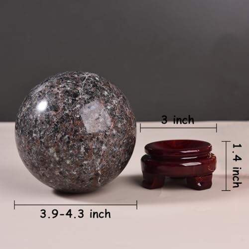 Large Yooperlite Sphere Natural Yooperlite Stone Healing Crystal Ball with Stand Energy Meditation Decor 100-110mm/3.9-4.3" - color: Yooperlite, size: 3.9 - 4.3 inches