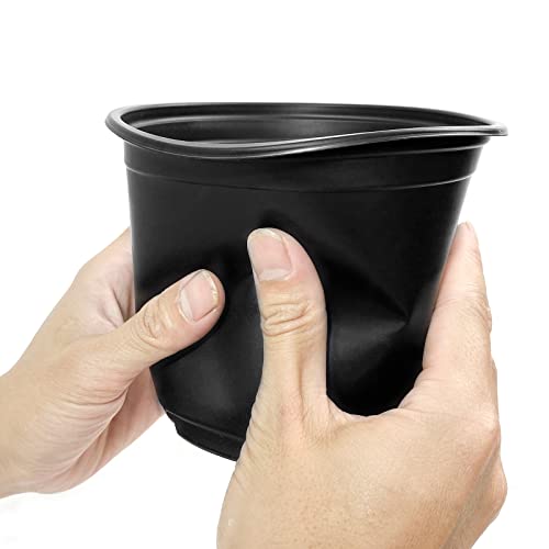 RAOOKIF 50 Pack Nursery Pots, 3 Inch Nursery Pot for Plants, Small Plastic Plant Pots with Drainage Holes, Garden Flower Pots for Transplanting, Succulents, Cuttings, Seedlings(3inch,50pcs) - size: 3 Inch