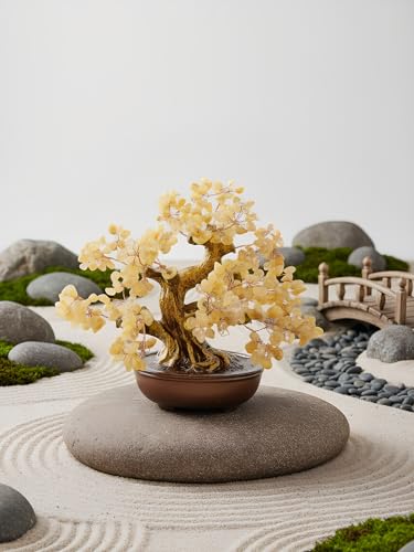 Feng Shui Crystal Money Tree of Life, Artificial Plants Made in uv Resin,Bonsai Tree.Diamond Art Tree of Life,Home Decor,Art Supplies. Gfit for Women,Man.(Yellow Treasure Tree) - color: Yellow Treasure Tree