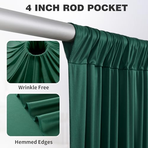 10ftx12ft Hunter Green Backdrop Curtains for Parties, Wrinkle Free Polyester Hunter Green Photo Backdrop Drapes 2 Panels 12 ft Long Back Drop Cloth for Wedding Birthday Photography Background Party - color: Hunter Green, size: 5ft(W)x12ft(H)_2 Panels