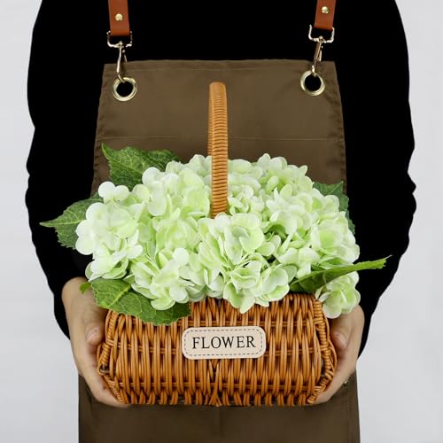 3Pcs 21 Inch Green Artificial Hydrangea Flowers Fake Hydrangea Flowers Latex Real Touch Faux Hydrangeas with Long Stem for Home Party Wedding Centerpieces Bouquets Decor