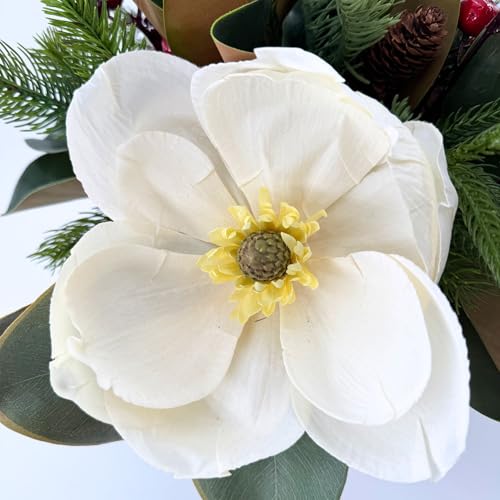 Happy Holiday Petite - Floral Arrangement, Premium Artificial Indoor Flower Display with Beautiful Blooms and Foliage - Artificial Plants & Flowers - color: Happy Holiday Petite