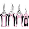 EWPJDK 4 Pack Garden Pruning Shears, Stainless Steel Garden Shears, Gardening Shears, Garden Scissors, Clippers, Pruning Snips, Pruning Shears for Gardening Tools (Pink) - color: Pink
