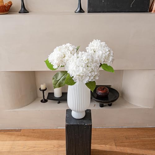 22" Large Real Soft Touch Artificial Hydrangea Flowers Bouquet Latex Hydrangeas for Wedding, Home, Office, Bridal Party Decoration Garden Office Room Table Centerpieces 3pcs White - color: 3pcs White