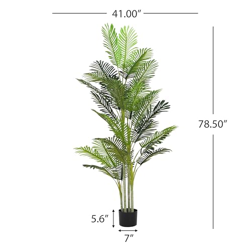 Christopher Knight Home Alene Set of 2 78.5''H Artificial Tree Indoor, Artificial Palm Tree with Nursery Pot, Tropical Style Faux Tree with Black Plastic Pot, Artificial Plant for Home Decor, Green - color: Green/78.5''h
