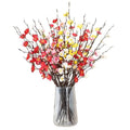 12 Pcs Artificial Plum Blossom Flowers 22" Fake Cherry Blossom Branches Faux Silk Plum Blossom Branches Arrangements for Vase Home Wedding Anniversary Dinning Table Spring Decor