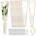 Bayurht 101 PCS Single Rose Sleeve Single with Ribbon and 50 Pcs Floral Water Tubes Flower Packaging Bags Single Flower Sleeve Flower Wrapping Bags for Bouquets Wrapping (White) - color: White