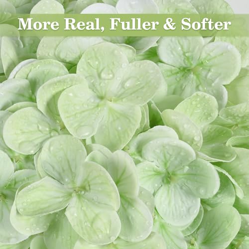Artflower 4Pcs Real Touch Hydrangea Artificial Flowers, 22.5'' Light Green Full Latex Faux Hydrangea Flowers for Home Floral Arrangements Wedding Bouquets Kitchen Table Centerpiece Decorations - color: Light Green, size: 4 Pcs