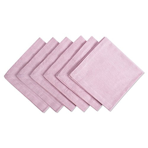 DII Chambray Kitchen, Tabletop Collection, Rose, Napkin Set - color: Rose, size: 20" x 20" (Set of 6)