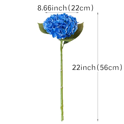 22" Large Real Soft Touch Artificial Hydrangea Flowers Bouquet Latex Hydrangeas for Wedding, Home, Office, Bridal Party Decoration Garden Office Room Table Centerpieces 3pcs Dark Blue - color: 3pcs Dark Blue