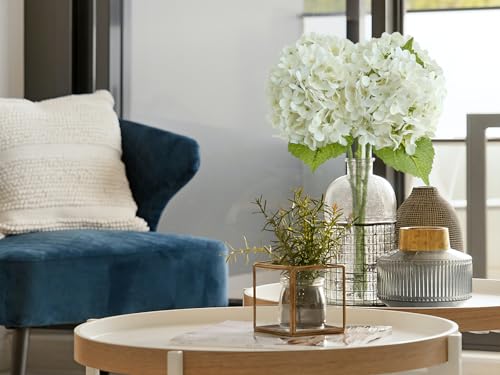 ZYTUYO 20 inches 4 Pcs Ivory White Real Touch Hydrangea Artificial Flowers Boho Lifelike Real Looking Latex Hydrangeas Flower with Long Stem for Home Decor Spring Table Centrepiece - color: Ivory White