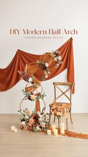 Ling's moment Burnt Orange Boho Deluxe Artificial Flowers and Greenery Combo Box Set, Rust Sepia Dried Fake Flower for DIY Wedding Bridal Bouquet, Centerpieces Decor, Floral Arrangement Decor, etc. - color: Beg-boho & Rust, size: Deluxe