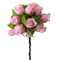Rose Petal Pink Artificial Silk Flower Roses - 12 Mini Bouquets of 12 Rosebuds, 144 Rosebuds Total, Valentine’s Day Wedding Decor, Easter Reception Wreath, Gender Reveal Bridal Shower Flowers - color: Rose Petal Pink