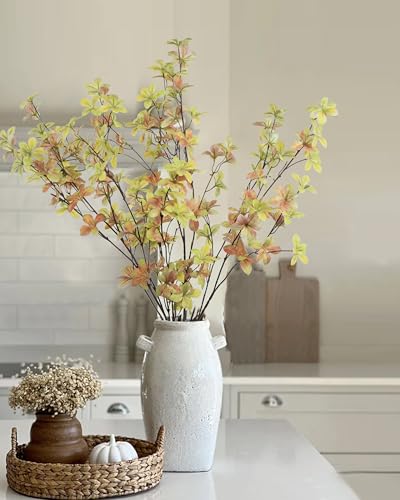 DuHouse 4Pcs Fall Greenery Stems 32" Artificial Fall Leaves Stems Branches for Vase Filler Home Decor Table Centerpieces Garden Decoration - color: Fall