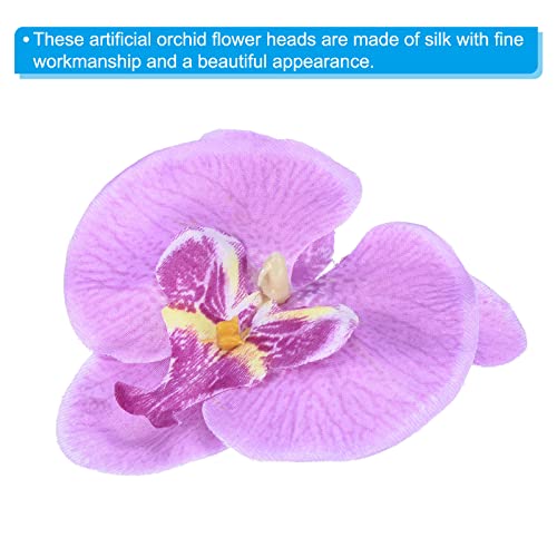 PATIKIL 9cm/3.5" Artificial Orchid Flower Heads, 20 Pack Silk Phalaenopsis Fake Butterfly Orchid Heads for Wedding Floral Bouquet Decor DIY Craft Making, Light Purple - color: Light Purple, size: 3.5"