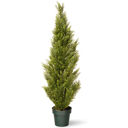 National Tree Company Artificial Tall Potted Shrub, Arborvitae, Green, Includes Dark Green Pot Base, Outdoor Collection, 48 Inches - size: 4ft