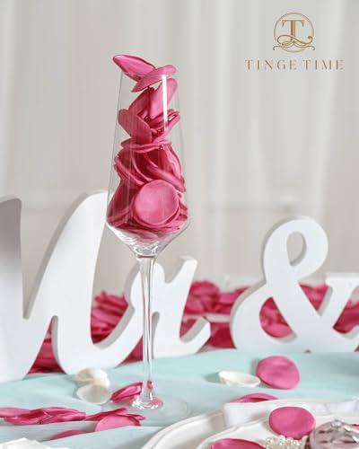 TINGE TIME 200pcs Silk Rose Petals Hot Pink Flower Petals for Wedding, Flower Girl Basket, Aisle Runner, Romantic Dinner Centerpieces, Proposal, Party Confetti - color: Hot Pink