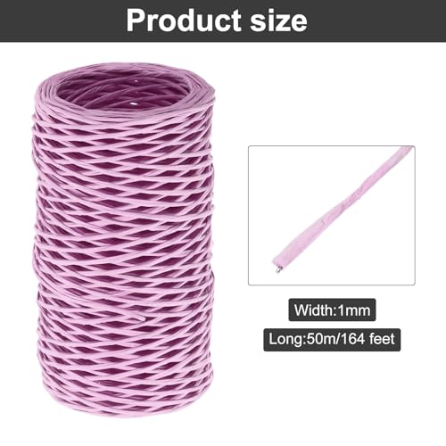 MECCANIXITY Floral Wire 164ft/50m 1mm Vine Bind Wire Rustic Craft Wrapping Metal Wire for Flower Bouquet Wreath Making, Light Purple - color: Light Purple, size: 1mmx50m