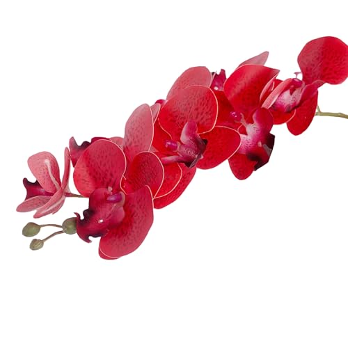Artificial Phalaenopsis 4 Pcs Artificial Flowers Artificial Orchid Flowers Stem Fake Plants for Décor (Red Spot) - color: Red Spot