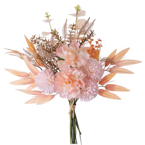 KIRIFLY Artificial Fake Flowers Plants Silk Flower Arrangements Wedding Bouquets Decorations Plastic Floral Table Centerpieces for Home Kitchen Garden Party Décor (Light Pink) - color: Light Pink