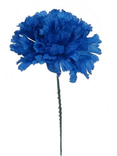 Larksilk 1000 Pack Royal Blue Carnations Artificial Flowers, Silk Heads | Bulk 1000 royal blue silk carnation heads on 5in wired stems for wedding centerpieces, bouquets & DIY crafts - color: Royal, size: 1000