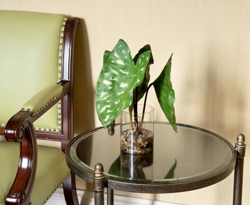 SUNPRAIRIE Tropical Artificial Plant in Clear Pot with Artificial Water, Wide Arrowhead Leaves. Faux Plants Indoor and Outdoor