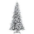HOMCOM 9 Foot Pine Snow Flocked Artificial Christmas Tree with 616 Realistic Cedar Branches, Auto Open, Home Holiday Decoration, Green