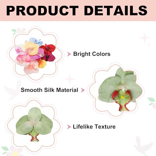 uxcell 10 Pcs Artificial Orchid Flower Heads, Fake Butterfly Orchid Heads Bulk Artificial Flowers for DIY Wedding Bouquets Centerpieces Party Home Decorations, Green - color: Green
