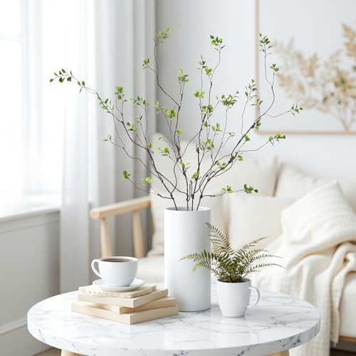Artificial Ficus Branches 47.2" Artificial Eucalyptus Stems Fake Ficus Branches Faux Plants Greenery Leaves Filler Vase for Home Decor Green Twig Leaf Office Wedding Decoration 4PCS Green - color: 47.2"green 4pcs
