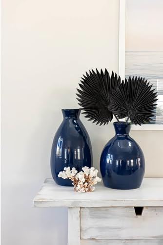 6 Pcs Pu Foam Black Artificial Palm Leaves Faux Palm Tropical Leaves Fake Palm Fronds for DIY Wedding Bouquets Fake Leaves for Centerpieces Arrangements Bridal Shower Palm Leaf for Home Decor - color: Black Palm