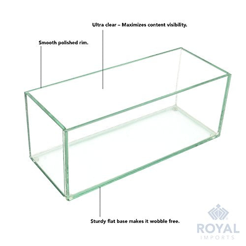 Royal Imports Flower Glass Vase Decorative Centerpiece for Home or Wedding Oblong Rectangle Shape, 10" Long, 4" Hx4 W Opening, Clear - color: Clear, size: 10" (4x4)