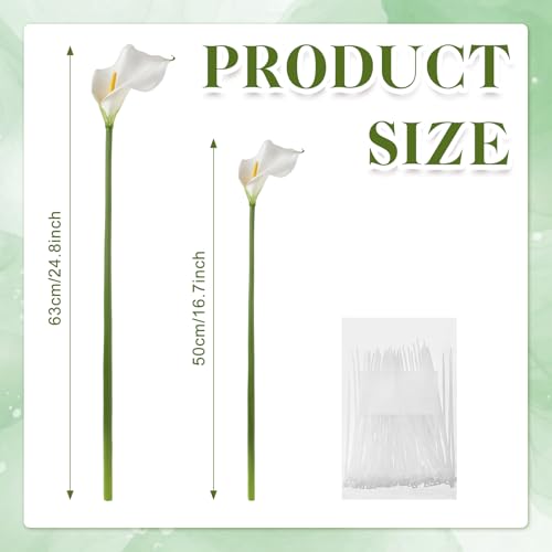 Norme 7 Pcs Cake Flowers Toppers White Calla Lily Artificial Faux Flowers Decor for Wedding Cakes, Birthday, Baby Shower & Baptism Party Decorations, 24.8" & 19.7" Floral Theme Cake Decor - style: Calla Lily