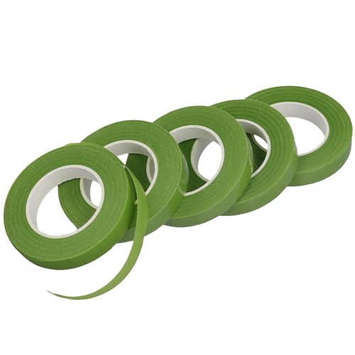 KEILEOHO 50 Rolls 1/2 Inch 29.5 Yard Floral Tape, Florist Tape for Floral Bouquet, Flower Stem Tape, Green Floral Tape for Wedding Bouquet Floral Arranging and DIY Crafts
