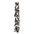 National Tree Company Artificial Pretty Morbid Pink Carnation Halloween Garland, Black, Silver Pumpkins, 6 Feet