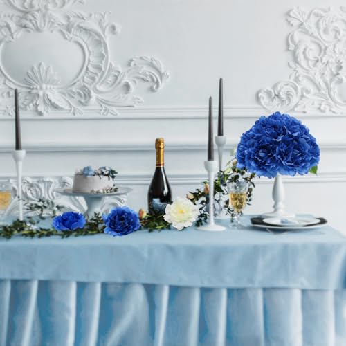 20 Pcs Artificial Flower Peonies, 5" Silk Fake Peonies with 6" Stems No Leaf, Faux Peonies Flowers for Decoration Wedding Home Party Centerpiece Decor Floral Art (Blue) - color: Blue