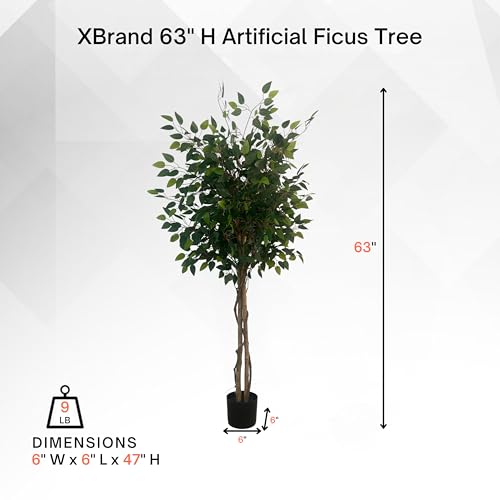 XBrand 63-Inch Artificial Ficus Tree - color: Ficus Tree, size: 5in