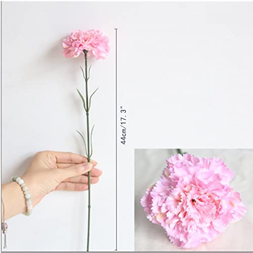 18inch Artificial Flowers 10pcs Carnations Flowers Silk Hydrangea Bridal Wedding Bouquet for Home Garden Party Office Coffee House Decorations (Pink)arden Party Office Coffee House Decorations (Pink) - color: Pink