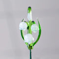 Handmade Glass Birth Month Flower, Bendable Wire Stem, French Pastoral Desktop Decor, Birthday Gift for Mom Women, Home Office Vase (May – Lily of the Valley (Handmade Glass Birth Month Flower))