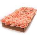 Larksilk Blush Pink Roses 50pcs Real Touch Faux for Wedding Bouquets | Bulk blush roses for wedding bouquets and centerpieces; real-touch artificial blooms with stems for DIY crafts - color: Blush Pink