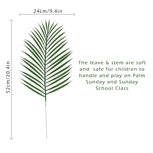 40 Pcs Artificial Palm Leaves, 20.4" Outdoor Faux Palm Fronds Fake Tropical Palm Leaves for Palm Sunday Flower Arrangement Wedding Birthday Party Home Spring Summer Decor - size: 40 Pcs