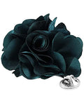 Premium Men's Formal Solid Color Flower Lapel Pin - Boutonniere for Men, Brooch Pin - color: Teal