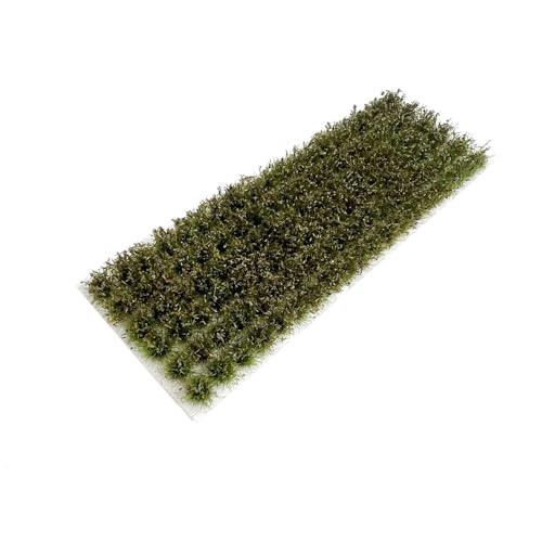 120 Pcs 8-Color Miniature Tea Garden Grass Tufts - Static Artificial Grass Plants for Diorama, Model Railway, Train Scene Decoration,Ages 14+ (0.8cm) (Dark Green) - color: Dark Green