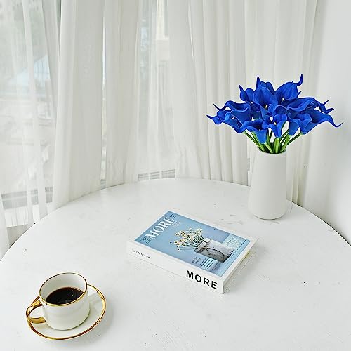 ONLY ART Artificial Royal Blue Calla Lily 20pcs – 13.5" PU Faux Flowers with Flexible Stems, Soft Texture, for New Year and Valentine's Day Home, Wedding & DIY Decor - color: Royal Blue