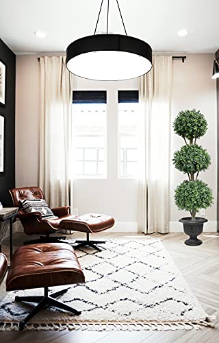 56 inch/ 4.6 ft Boxwood Topiary Artificial Outdoor Artificial Boxwood Triple Ball Tree Faux Topiary Trees Outdoor Artificial Trees Potted Plants - size: 1 PC - 56 inch high